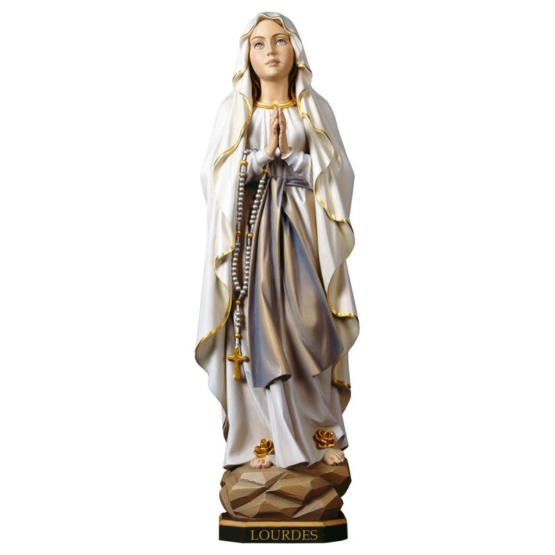 madonna di lourdes. 180 cm.scolpito in legno di ti