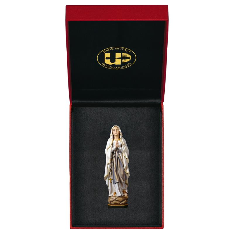 madonna di lourdes + astuccio exclusive. 8 cm.scol