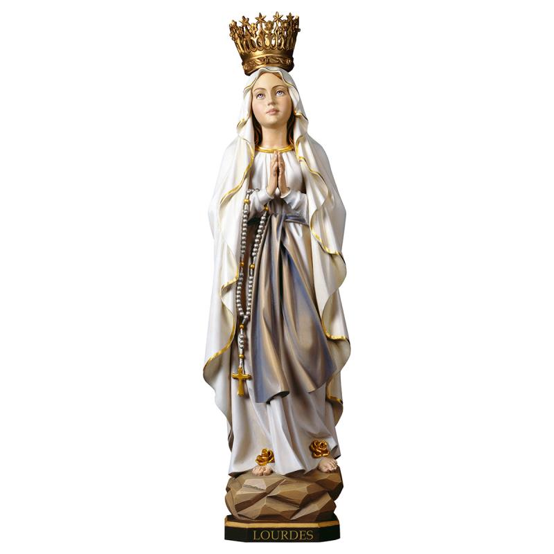 madonna di lourdes con corona. 20 cm.scolpito in l