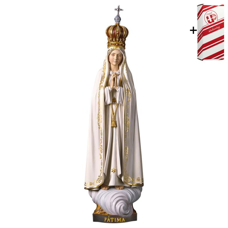 madonna di fátima capelinha con corona + box regal