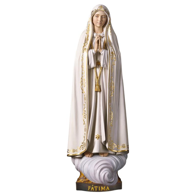 madonna di fátima capelinha. 18 cm.scolpito in leg