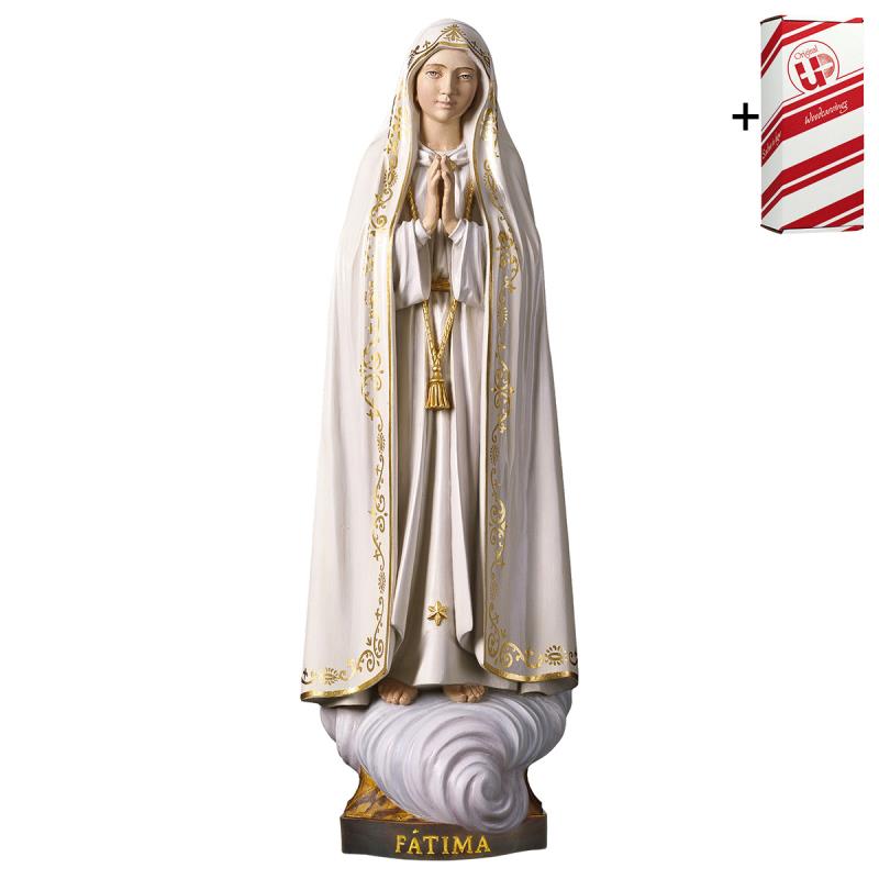 madonna di fátima capelinha + box regalo. 18 cm.sc