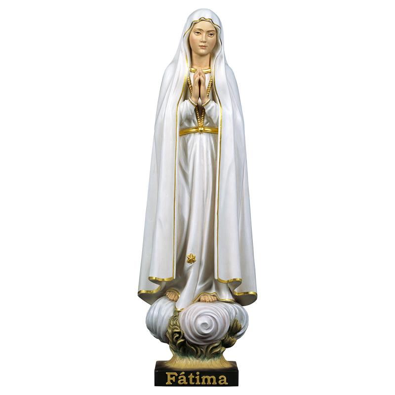 madonna di fátima pellegrina. 12 cm.scolpito in le