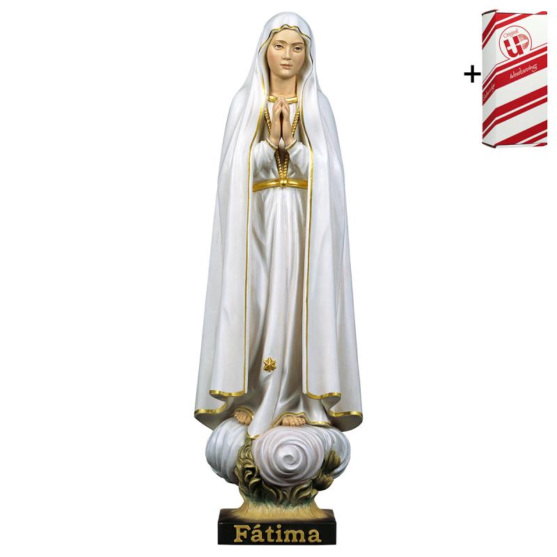 madonna di fátima pellegrina + box regalo. 46 cm.s