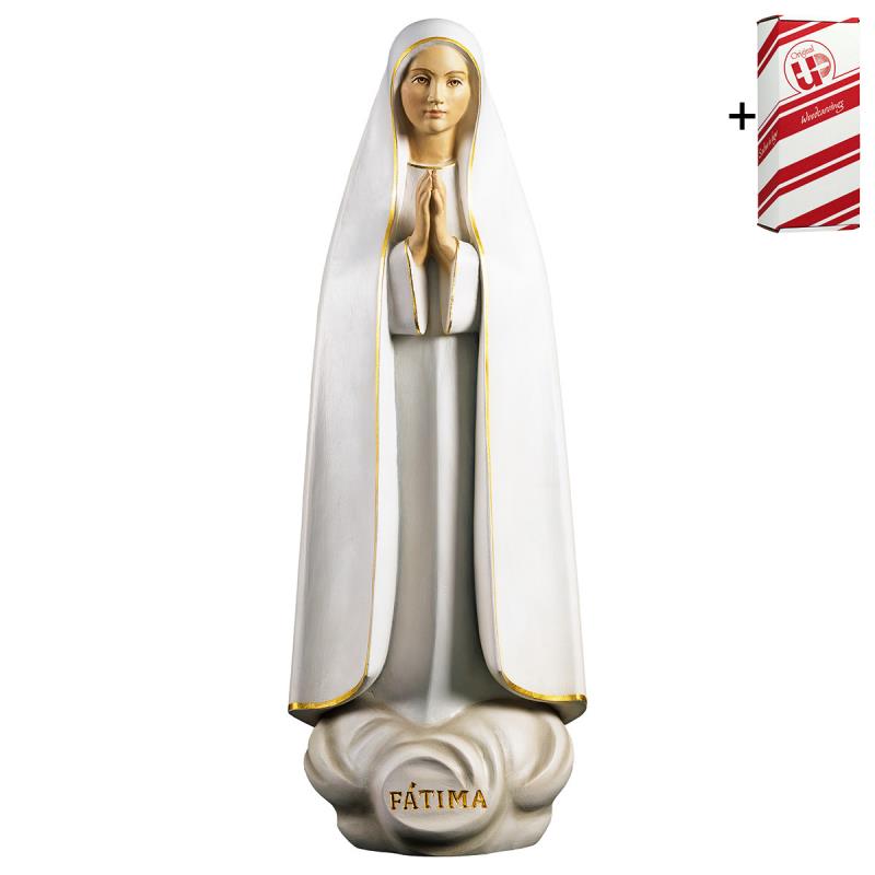 madonna di fátima stilizzata + box regalo. 46 cm.s