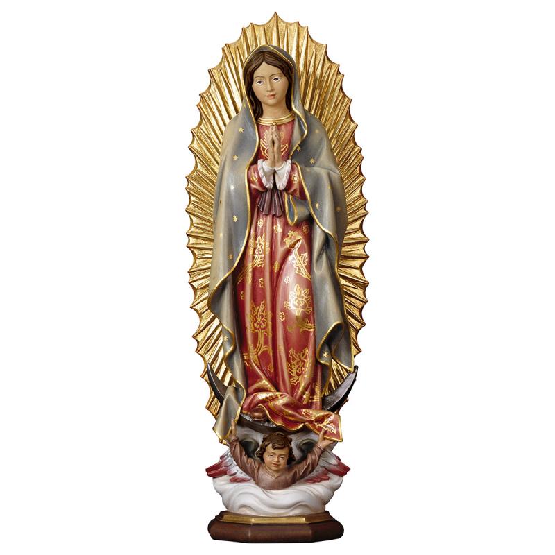 madonna di guadalupe. 180 cm.scolpito in legno di