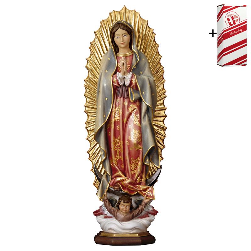 madonna di guadalupe + box regalo. 18 cm.scolpito