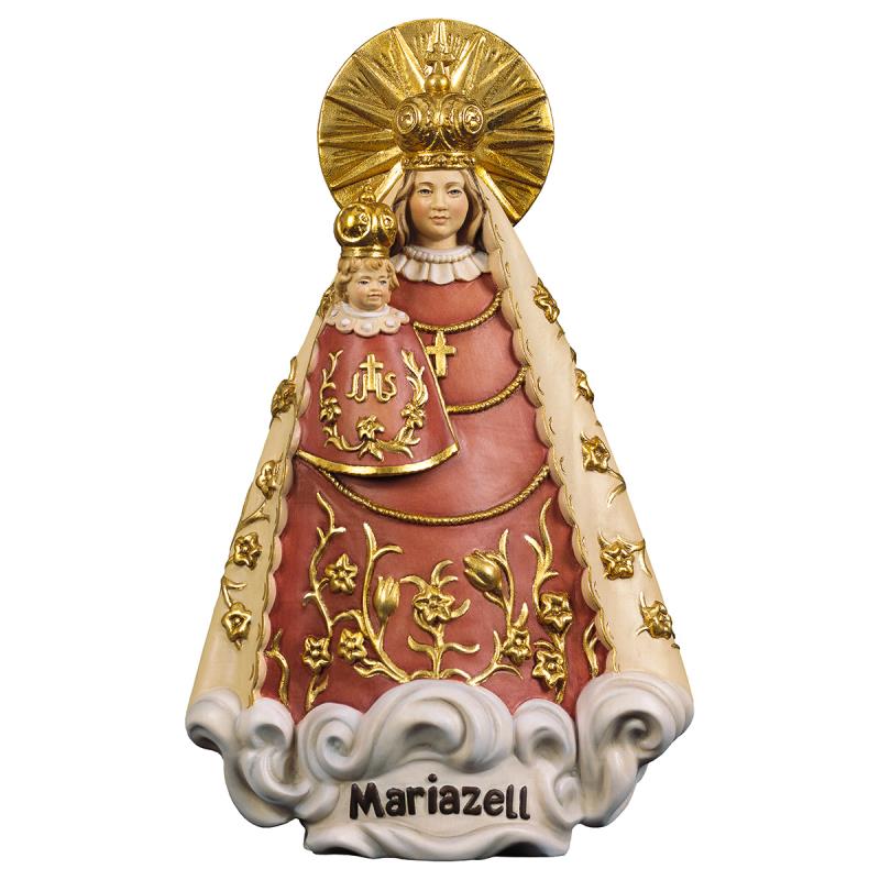 madonna di mariazell. 11,5 cm.scolpito in legno di