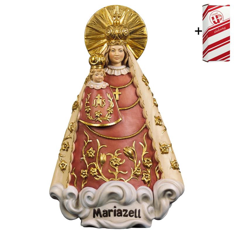 madonna di mariazell + box regalo. 30 cm.scolpito