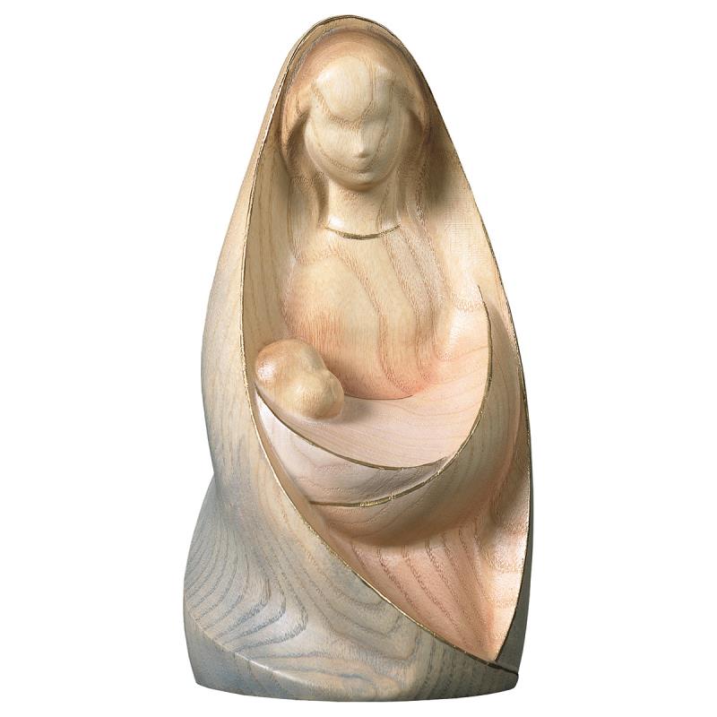 madonna la gioia seduta. 15 cm.scolpito in legno d