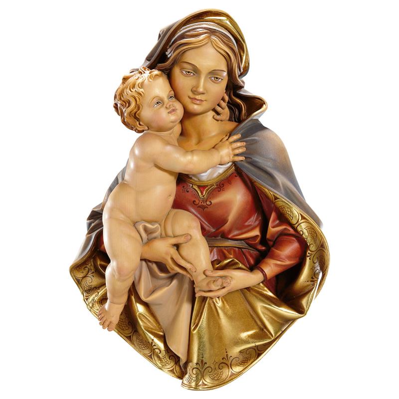 madonna busto da appendere. 55 cm.scolpito in legn