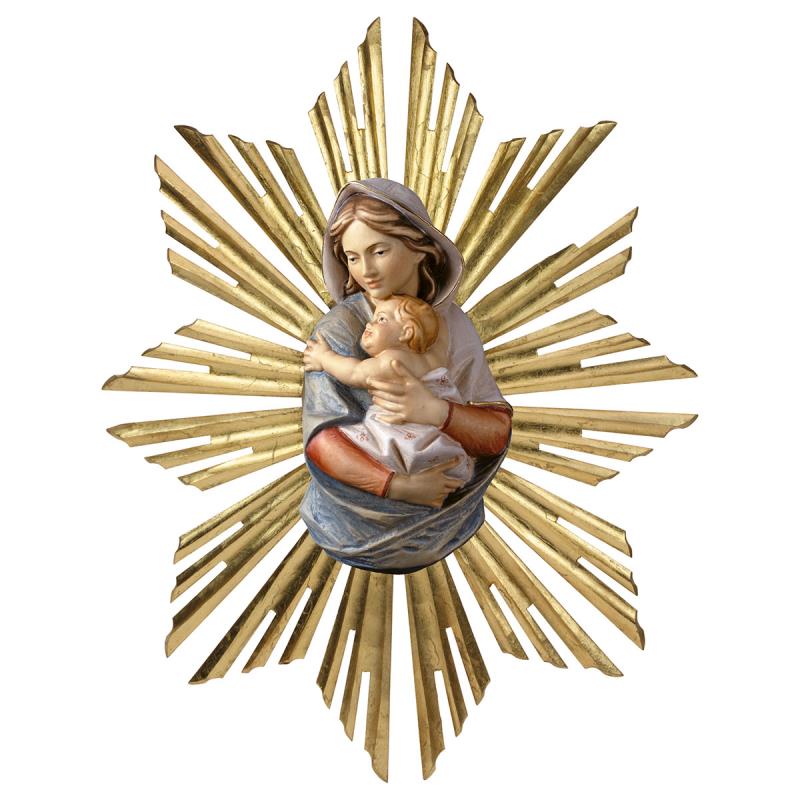 busto di madonna da appendere con raggiera. 23(ø40