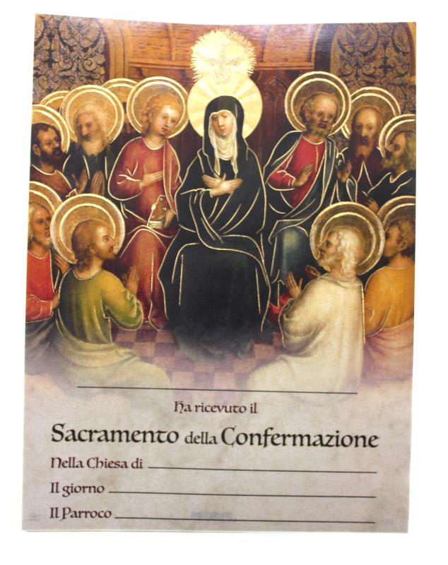 pergamena ricordo sacramenti cm 18x24 cresima 196