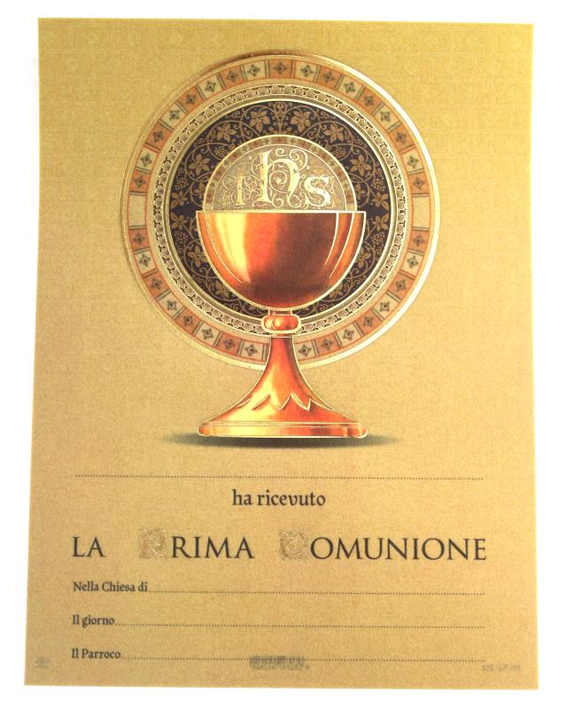 pergamena ricordo sacramenti cm 18x24 comunione new 2020