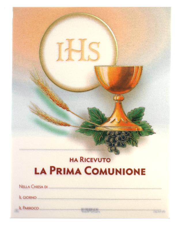 pergamena ricordo sacramenti cm 18x24 comunione nuovo 2020