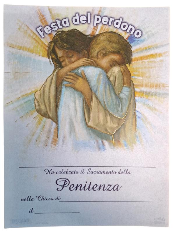 pergamena ricordo sacramenti cm 18x24 penitenza 190
