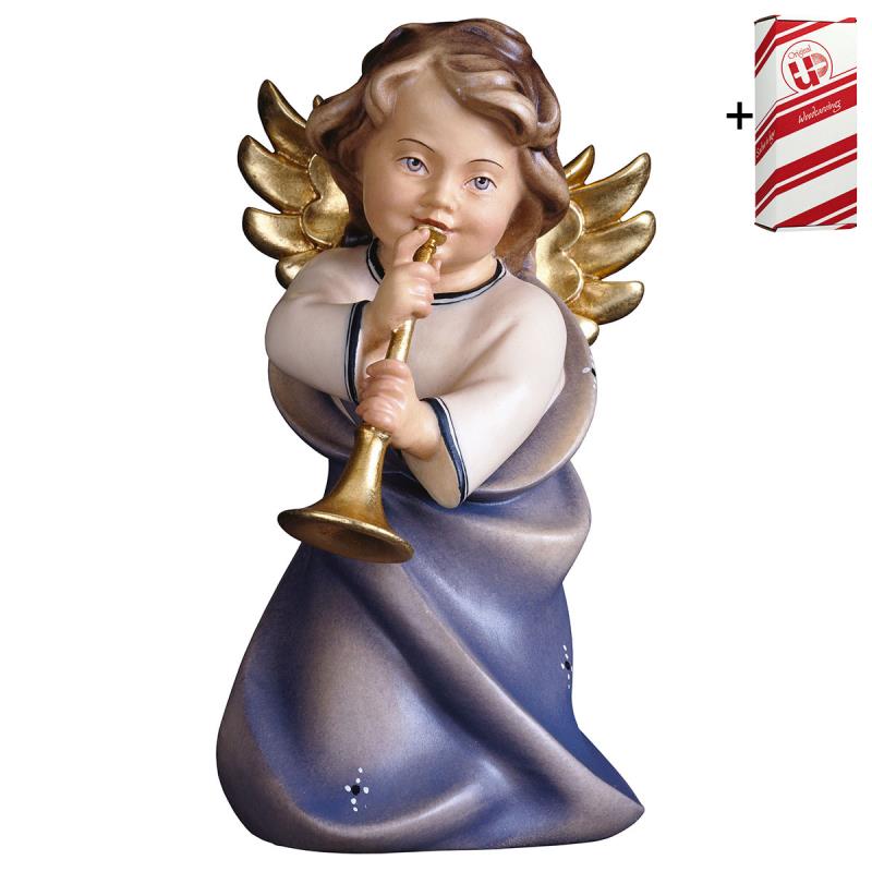 angelo cuore con trombone + box regalo. 7,5 cm.sco