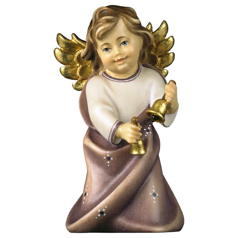 angelo cuore con campenelle. 23 cm.scolpito in leg