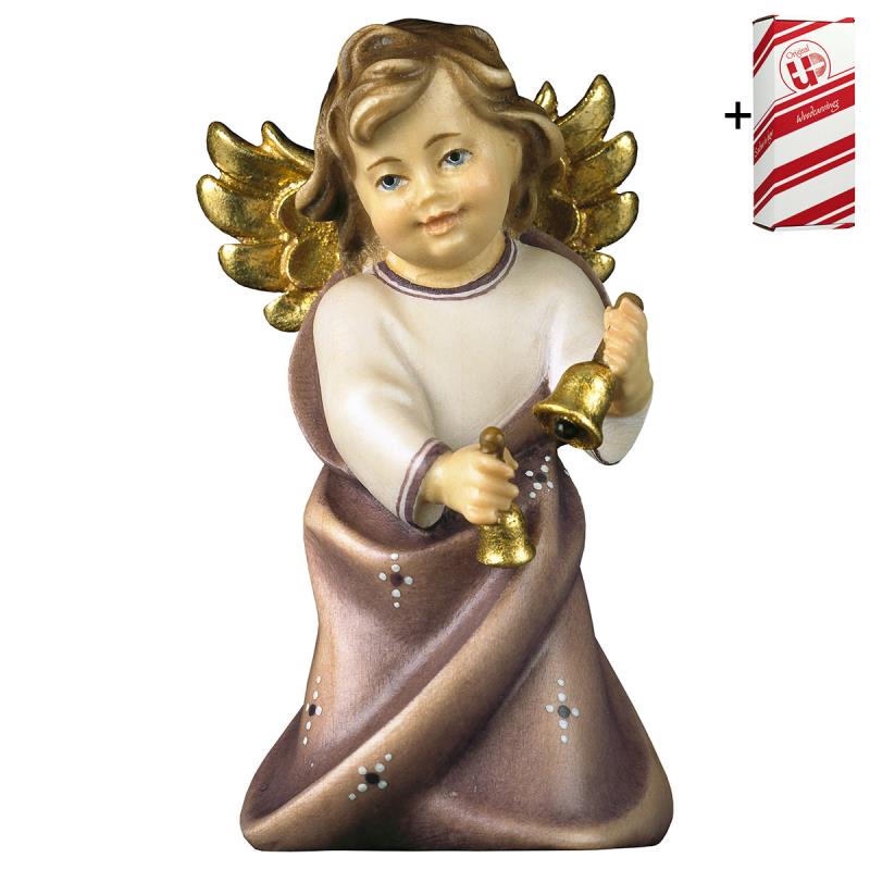 angelo cuore con campenelle + box regalo. 6 cm.sco