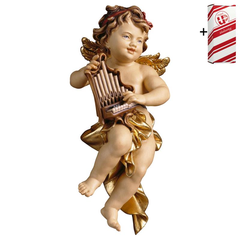 putto con organo + box regalo. 40 cm.scolpito in l