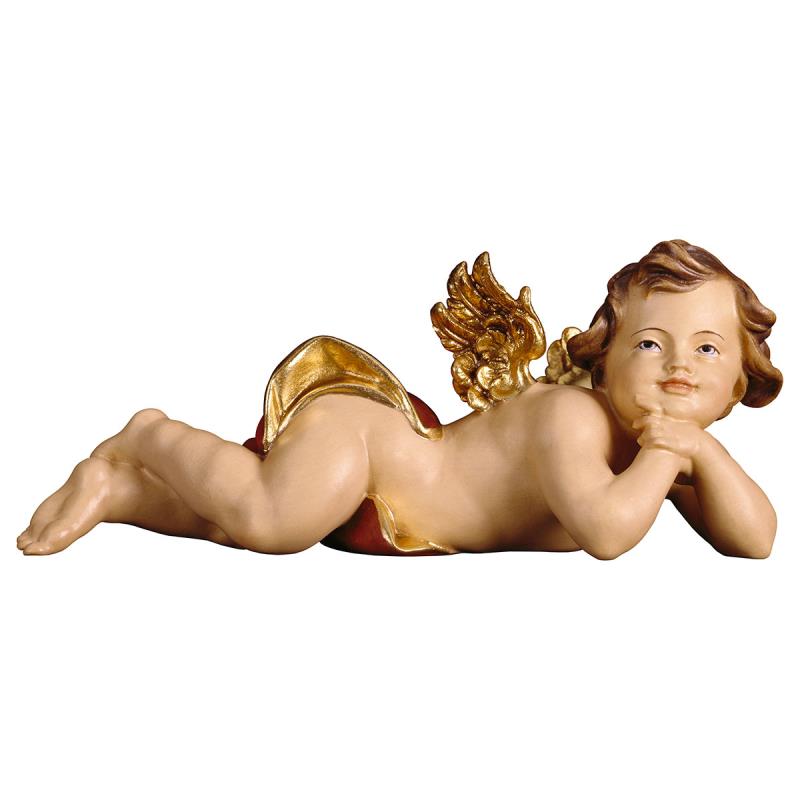 putto sdraiato sinistro. 60 cm.scolpito in legno d