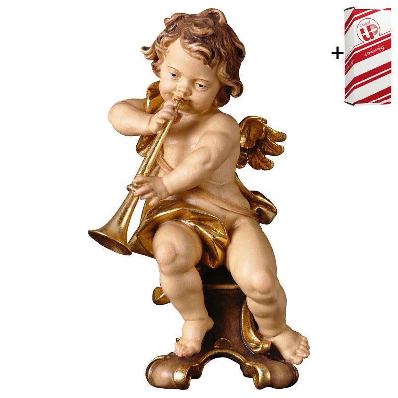 putto con trombone su piedistallo + box regalo. 23