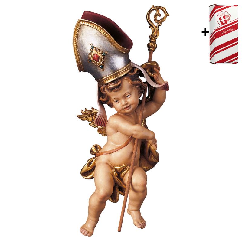 putto del vescovo + box regalo. 23 cm.scolpito in