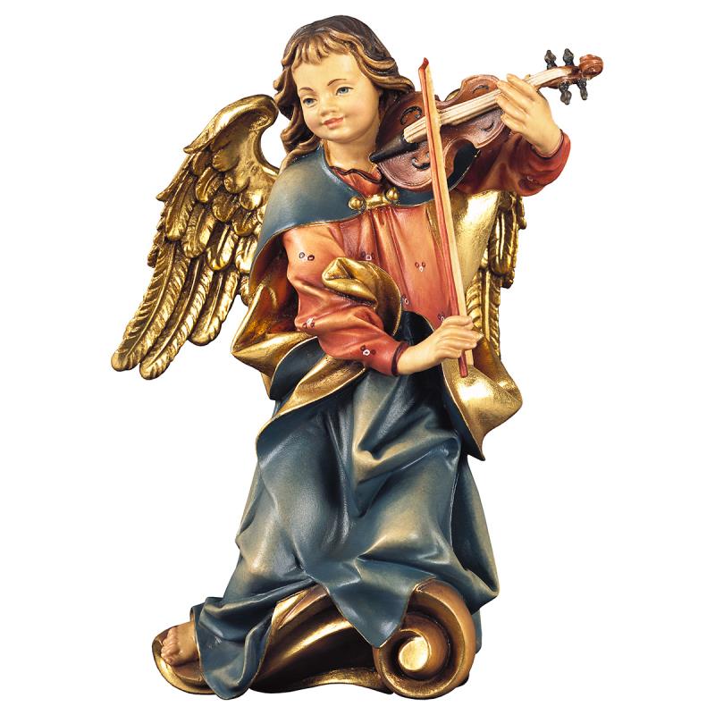 angelo corale con violino. 23 cm.scolpito in legno
