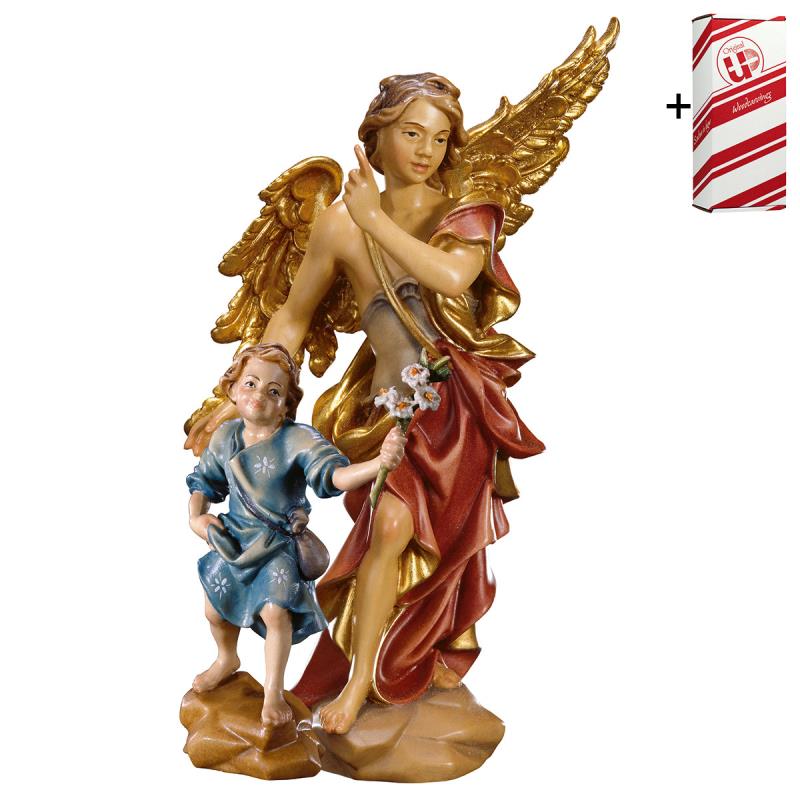 angelo custode con bambino + box regalo. 12 cm.sco