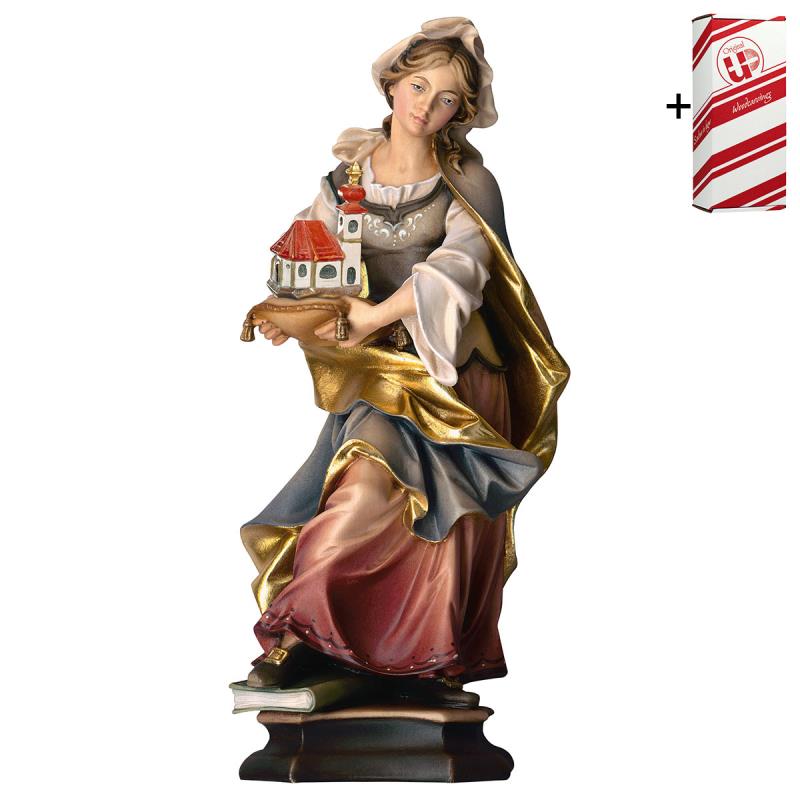 s. edwige da slesia con chiesa + box regalo. 30 cm