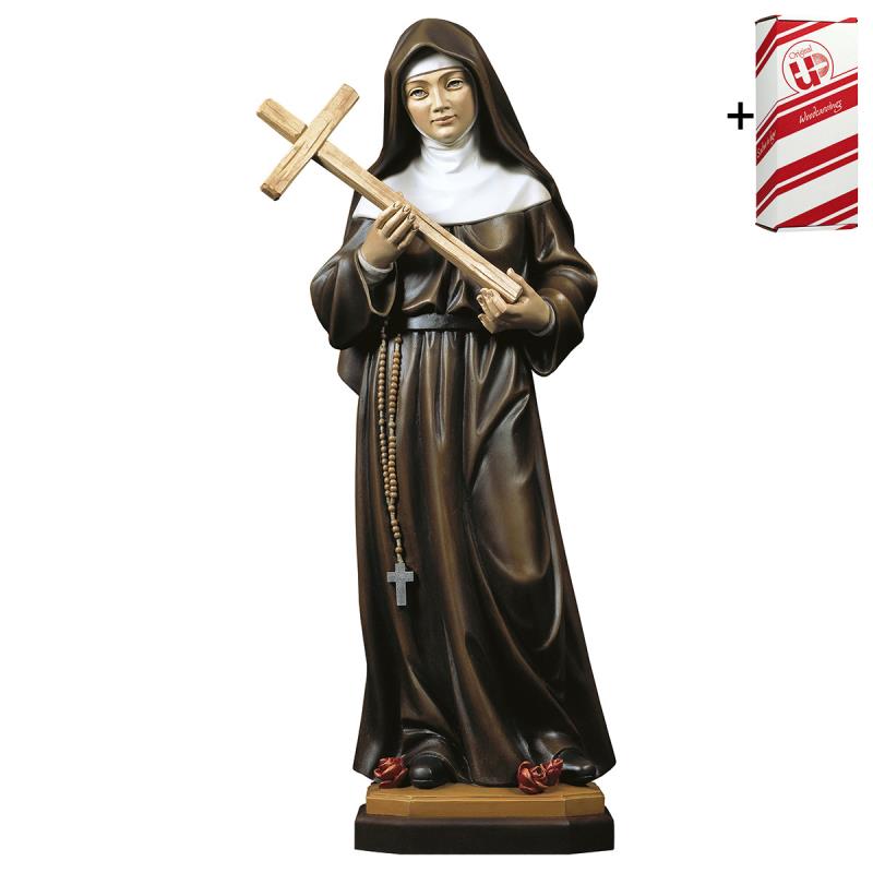 s. monica di tagaste con croce + box regalo. 35 cm