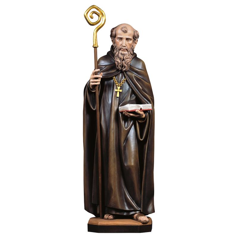 s. benedetto da norcia. 35 cm.scolpito in legno di
