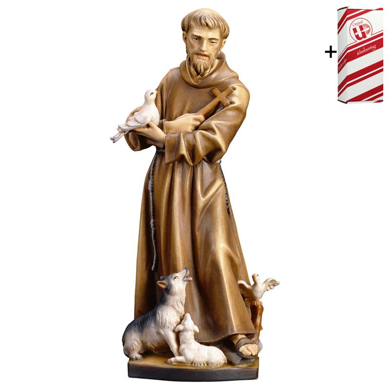 s. francesco d'assisi con animali + box regalo. 25