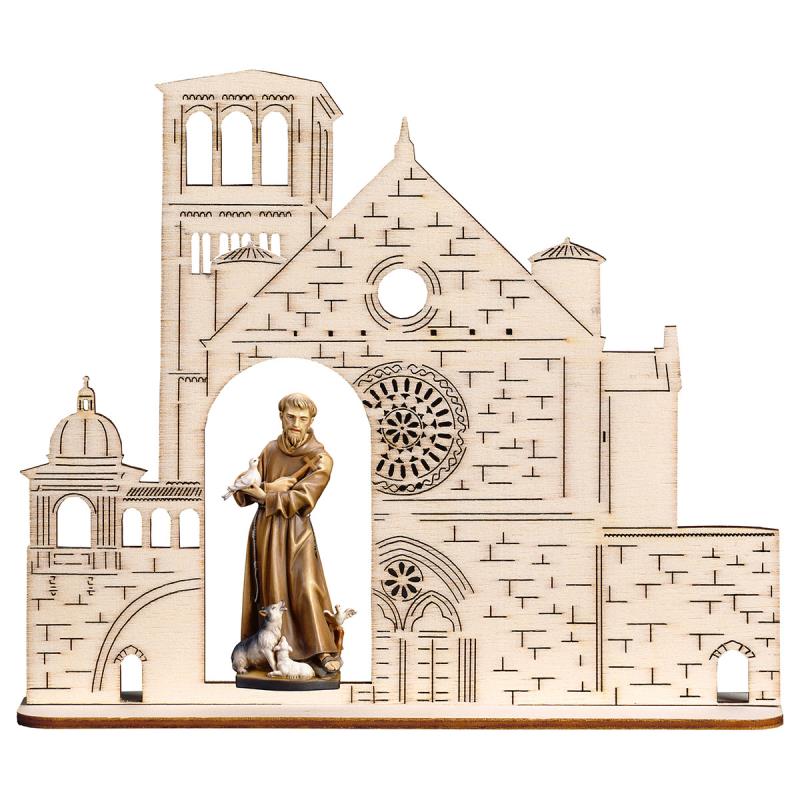 s. francesco d'assisi con animali + basilica. 7(13