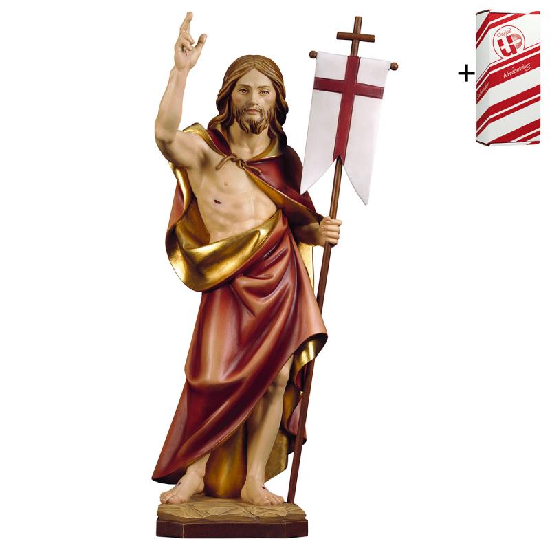 risurrezione di cristo + box regalo. 30 cm.scolpit