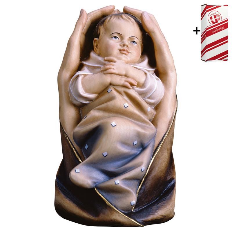 mani protettrici neonato + box regalo. 25 cm.scolp