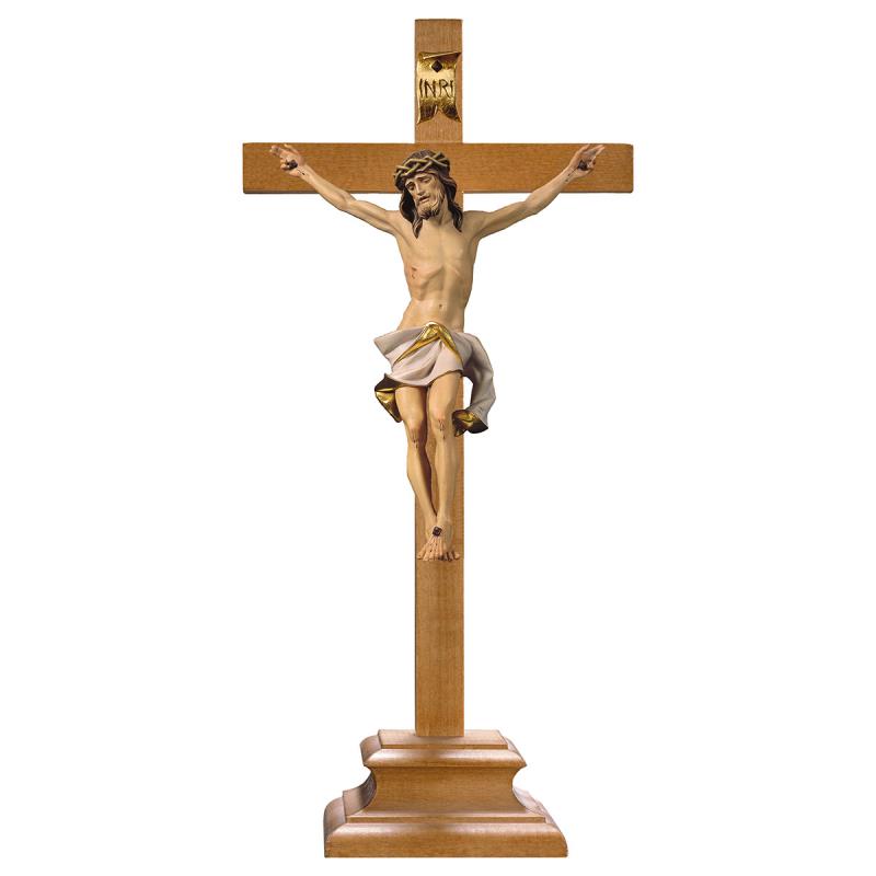 crocifisso nazareno croce piedistallo (bianco).