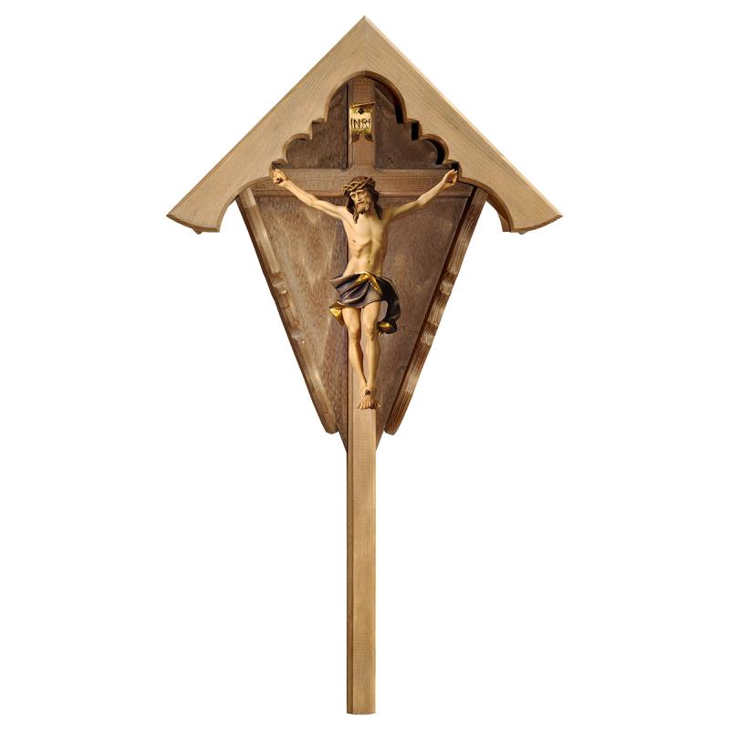 crocifisso nazareno croce da campo abete (blu).
