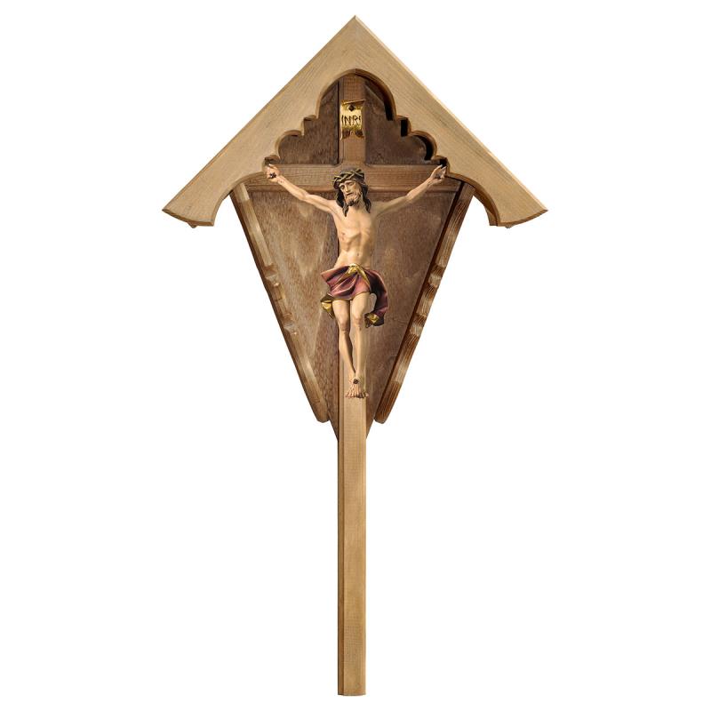 crocifisso nazareno croce da campo abete (rosso)