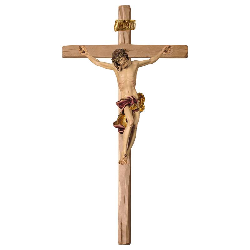 crocifisso barocco croce diritta legno di tigl