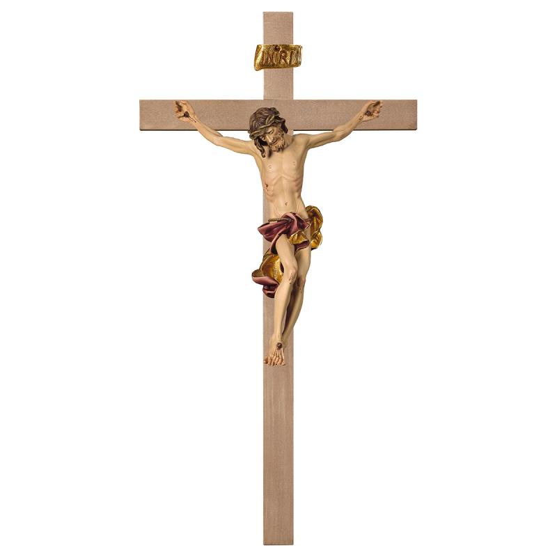 crocifisso barocco croce liscia legno di tigli