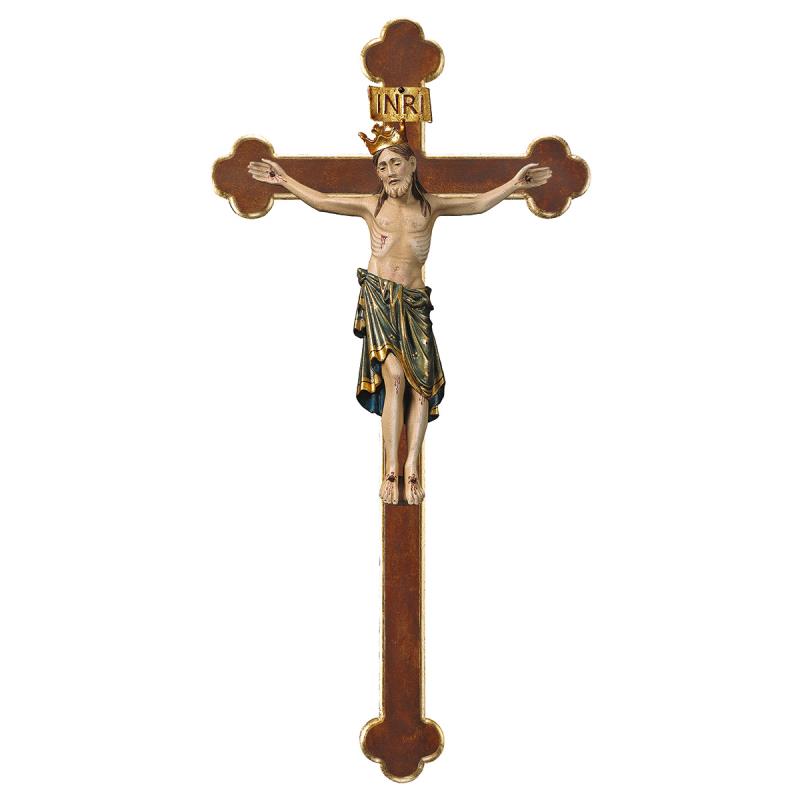 crocifisso romanico con corona croce barocca (bl