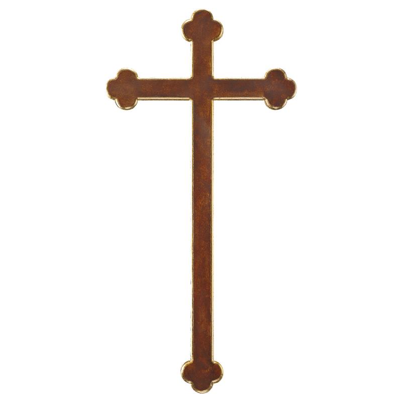 croce barocca. 25(53x28)cm.scolpito in legno di a