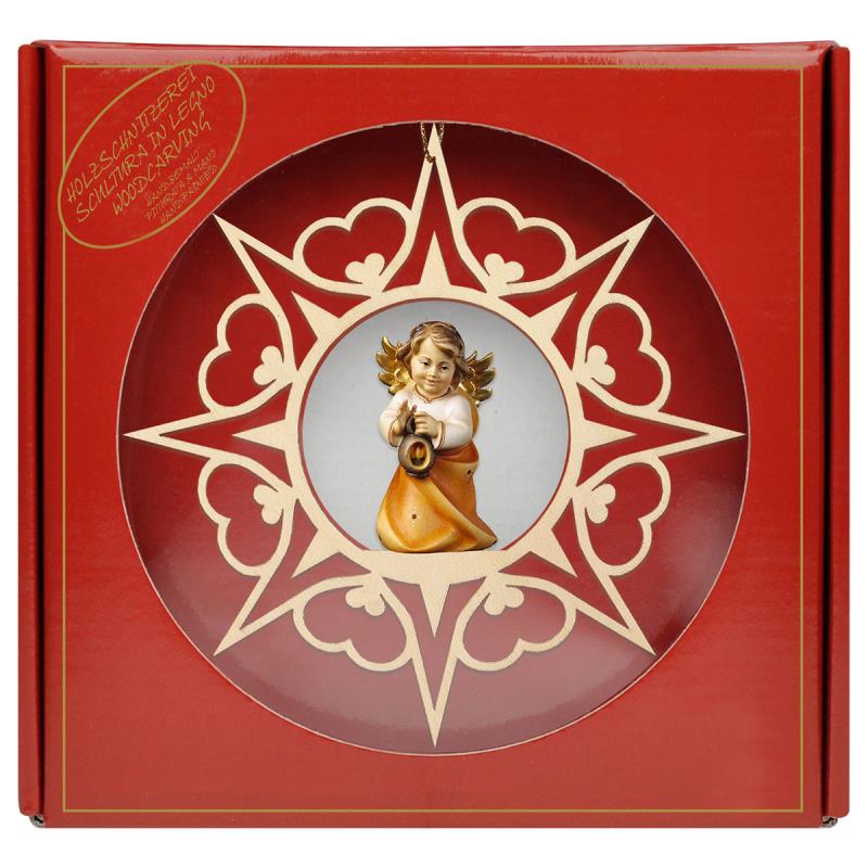 angelo cuore con lanterna stella cuore + box reg
