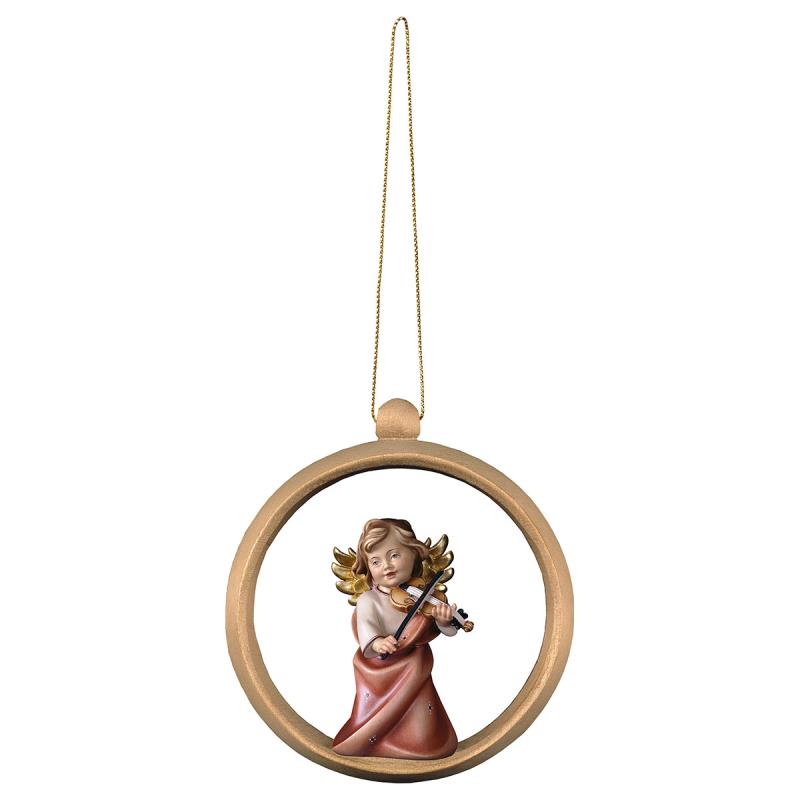 angelo cuore con violino sfera legno. 6(ø10)cm.s