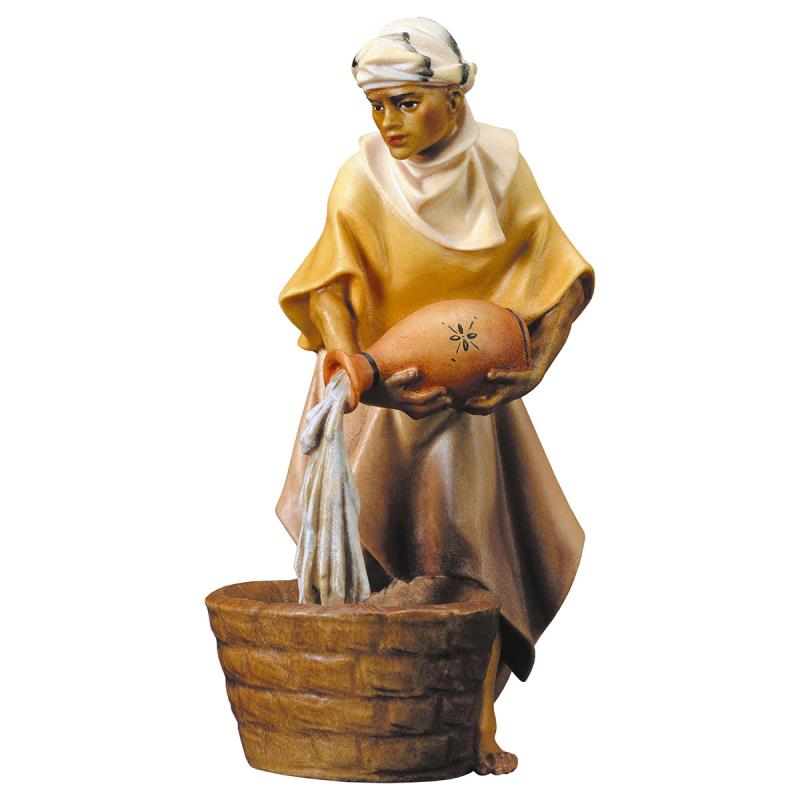 ul cammelliere con brocca. 12 cm.scolpito in legno
