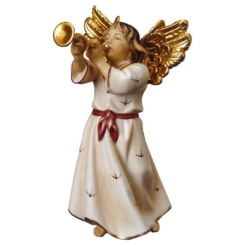 ul angelo con tromba. 12 cm.scolpito in legno di a