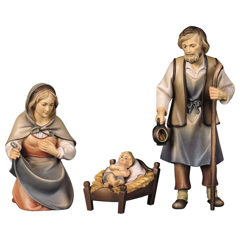 pa sacra famiglia 4 pezzi. 8 cm.scolpito in legn