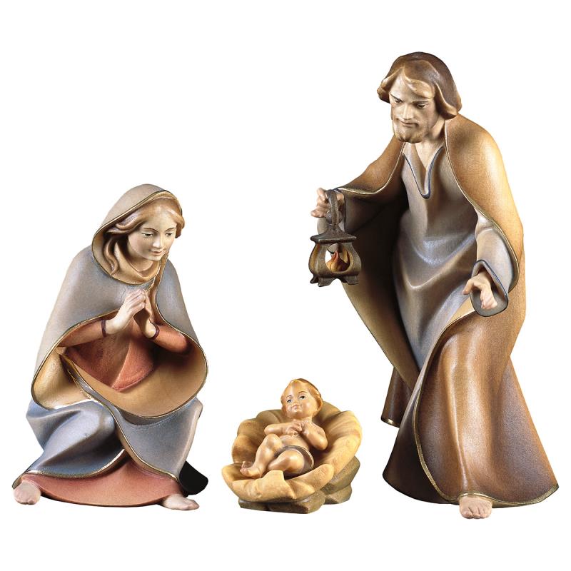 re sacra familia 4 pezzi. 10 cm.scolpito in legn
