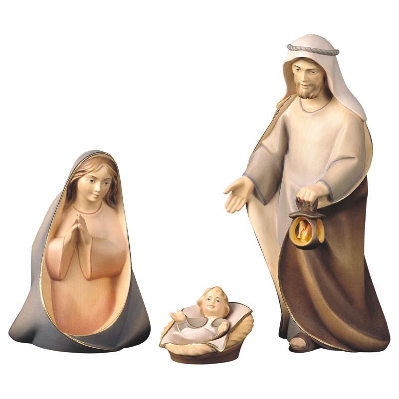 co sacra famiglia 4 pezzi. 12 cm.scolpito in leg
